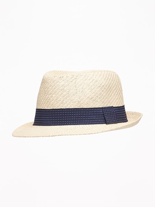 View large product image 1 of 1. Straw Fedora For Toddler Boys