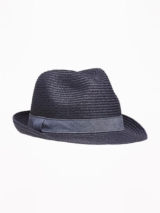 View large product image 1 of 1. Straw Fedora For Boys