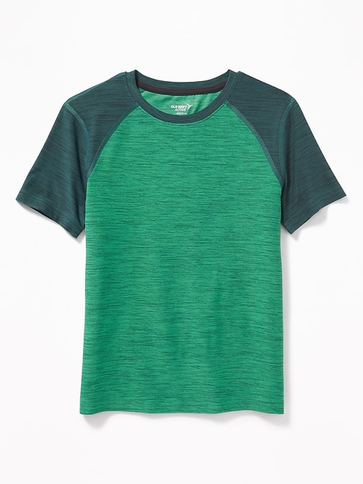 View large product image 1 of 1. Breathe ON Go-Dry Built-In Flex Color-Blocked Tee for Boys