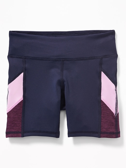 View large product image 1 of 1. Go-Dry Color-Blocked Performance Shorts For Girls