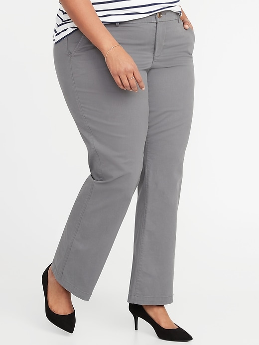 View large product image 1 of 1. Secret-Smooth Pockets Plus-Size Everyday Boot-Cut Khakis