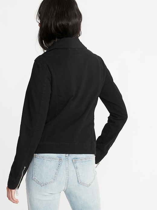 Image number 2 showing, Twill Moto Jacket for Women