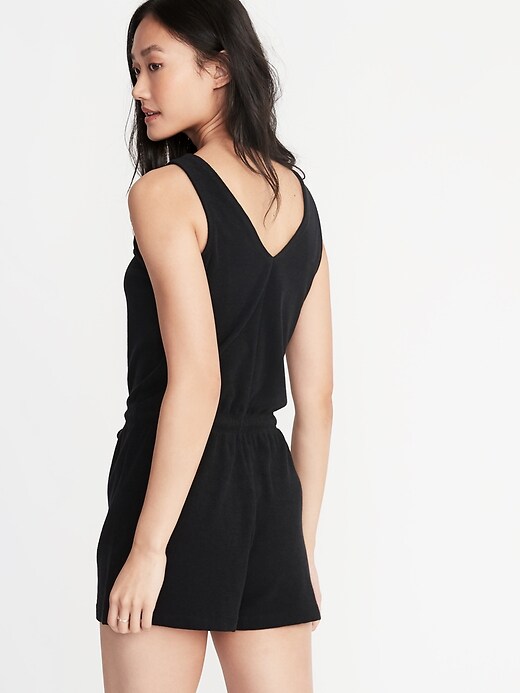 Loop-Terry V-Neck Romper for Women | Old Navy