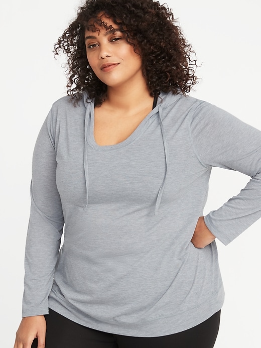 View large product image 1 of 1. Lightweight Jersey Plus-Size Pullover Hoodie