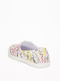View large product image 3 of 4. Perforated Floral Slip-Ons For Toddler Girls