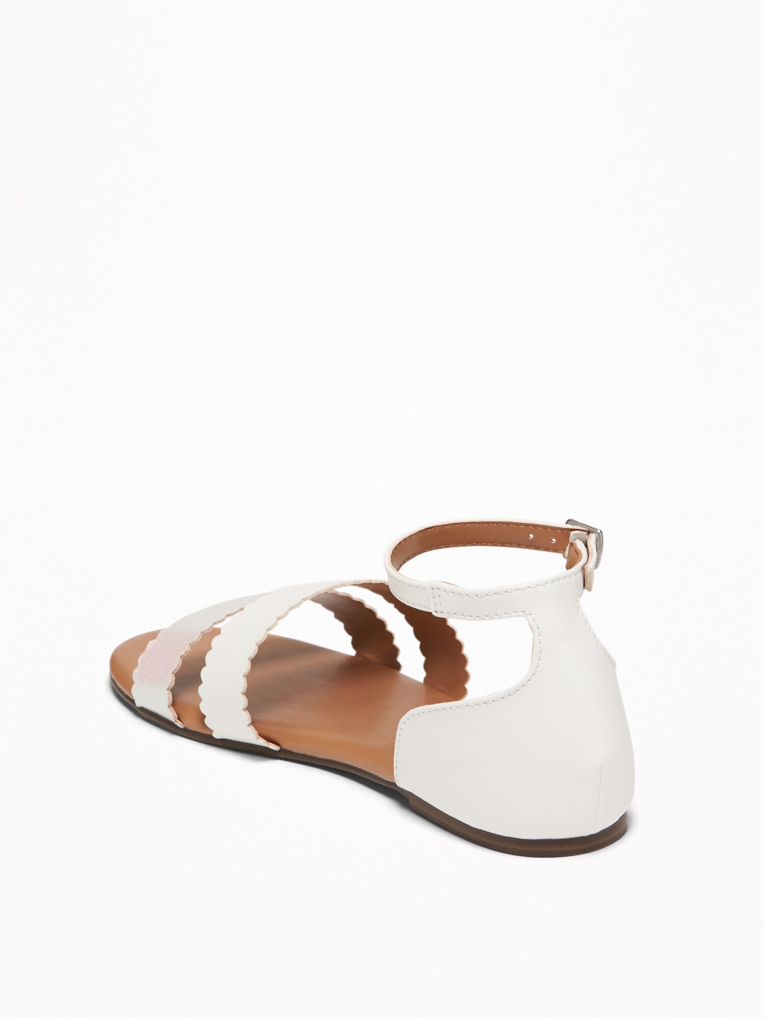 Faux-Leather Scalloped-Strap Sandals for Girls | Old Navy