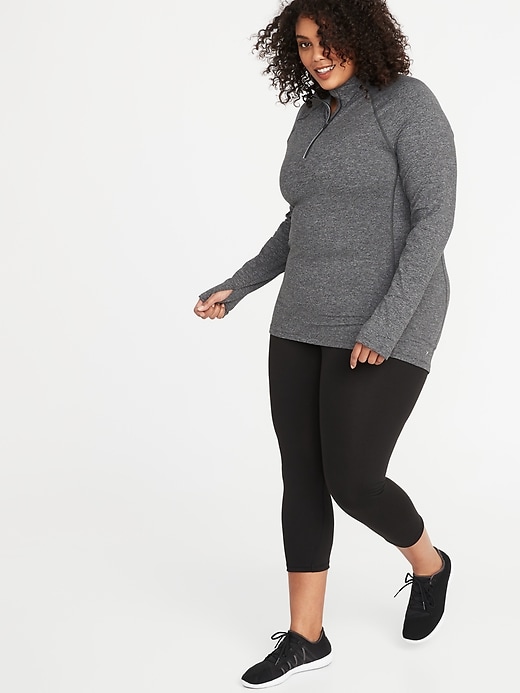 Image number 3 showing, Soft-Brushed 1/4-Zip Plus-Size Performance Pullover