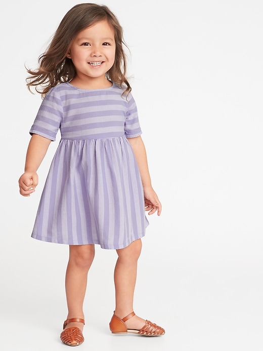 View large product image 1 of 3. Fit & Flare Striped Dress for Toddler Girls