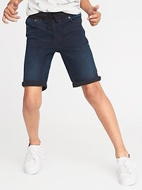 View large product image 3 of 3. Karate Rib-Knit Waist Built-In Flex Max Jean Shorts For Boys