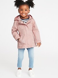 View large product image 3 of 4. Hooded Twill Jacket for Toddler Girls