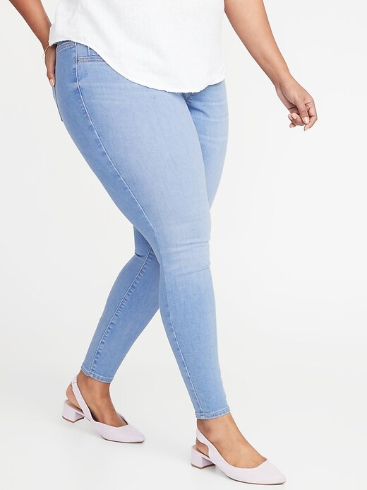 View large product image 1 of 3. High-Waisted Plus-Size Pull-On Rockstar Jeggings
