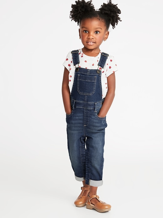 View large product image 1 of 3. 24/7 Denim Overalls for Toddler Girls
