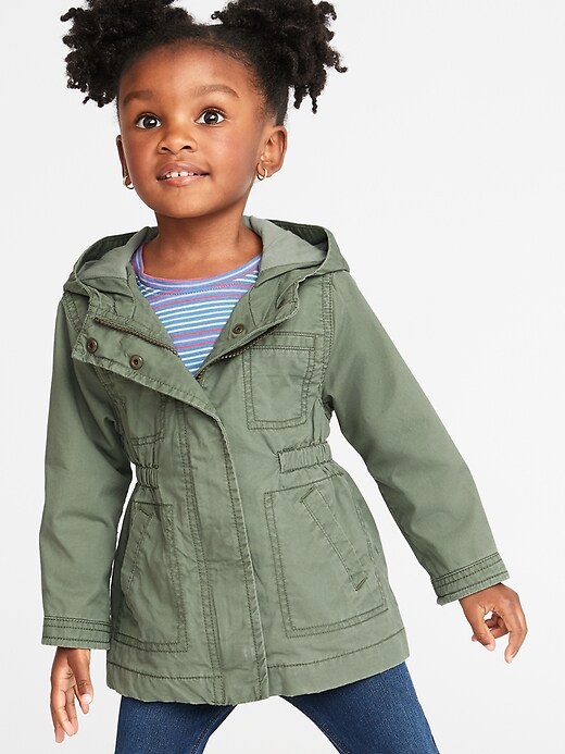 View large product image 1 of 1. Hooded Twill Jacket for Toddler Girls