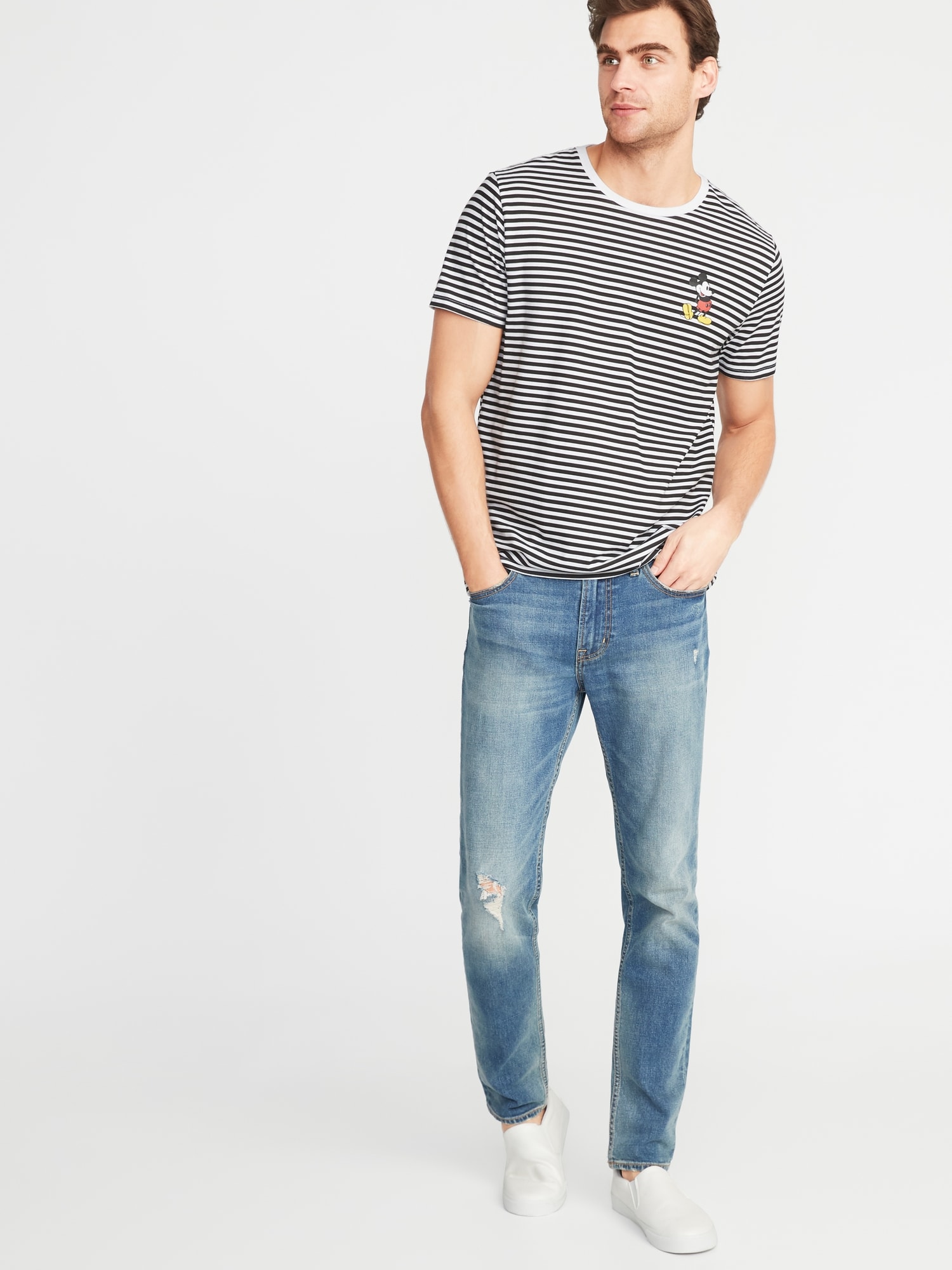 Disney© Mickey Mouse Striped Tee for Men | Old Navy