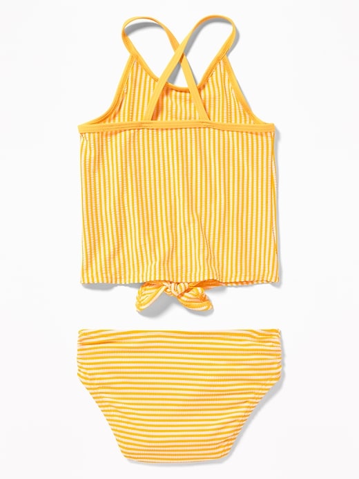 View large product image 2 of 2. Striped Tie-Hem Tankini Swim Set for Toddler Girls