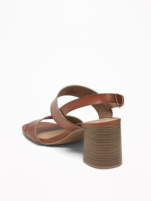 Image number 4 showing, Faux-Leather Slingback Block-Heel Sandals for Women