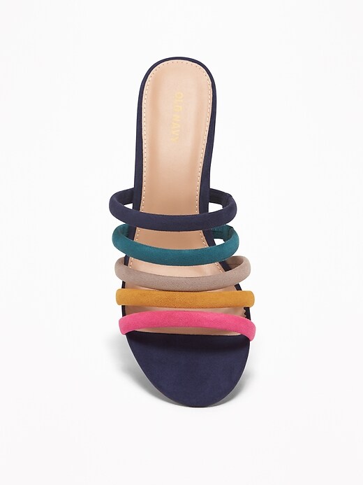 Image number 3 showing, Strappy Faux-Suede Block-Heel Mules for Women