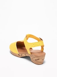 View large product image 3 of 3. Perforated T-Strap Clogs for Girls
