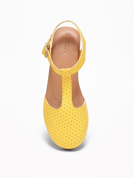 View large product image 2 of 3. Perforated T-Strap Clogs for Girls