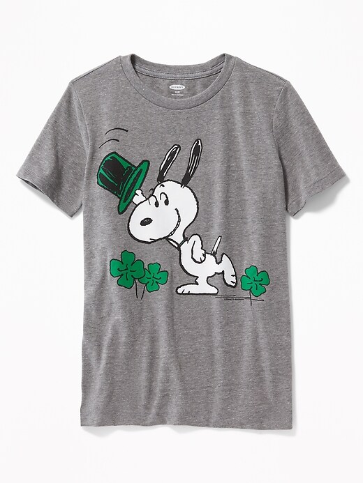 View large product image 1 of 2. Peanuts&#174 Snoopy St. Patrick's Day Tee for Boys