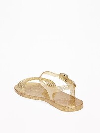 View large product image 3 of 3. Strappy Glitter Jelly Sandals for Girls