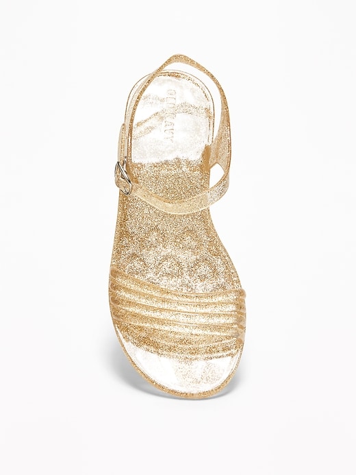 View large product image 2 of 3. Strappy Glitter Jelly Sandals for Girls