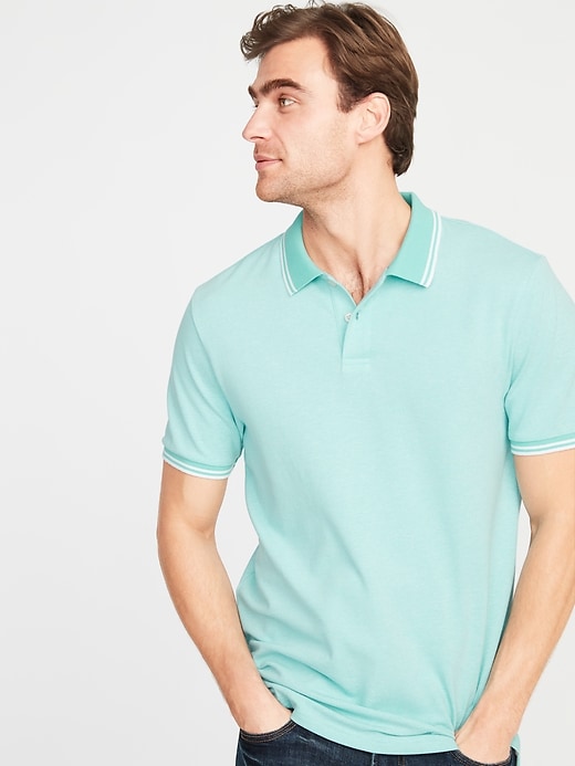 View large product image 1 of 1. Built-In Flex Moisture-Wicking Tipped Pro Polo
