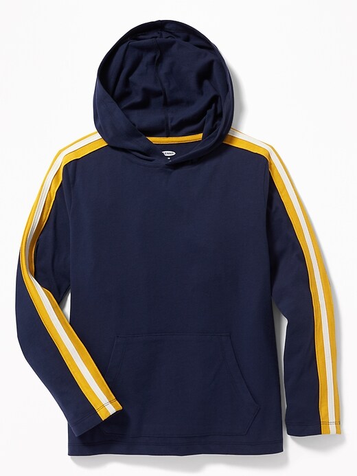 View large product image 1 of 3. Softest Sleeve-Stripe Tee Hoodie For Boys