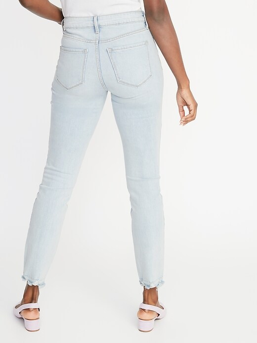 View large product image 2 of 3. High-Waisted Power Slim Straight Raw-Edge Jeans For Women