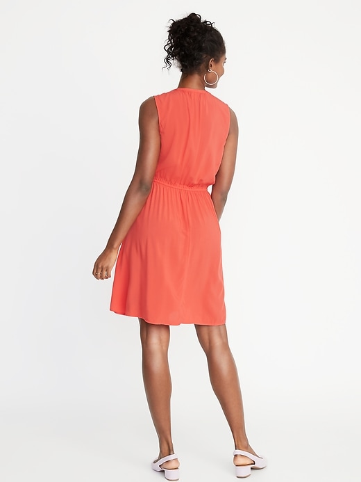 Image number 2 showing, Waist-Defined Sleeveless Dress for Women