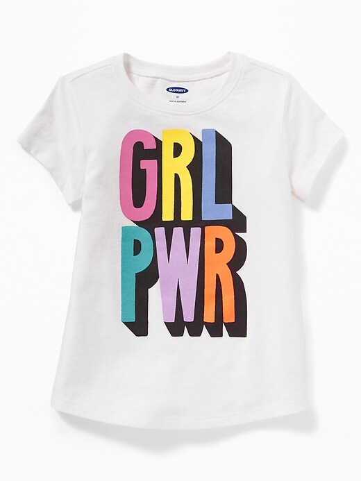 View large product image 2 of 2. Graphic Scoop-Neck Tee for Toddler Girls