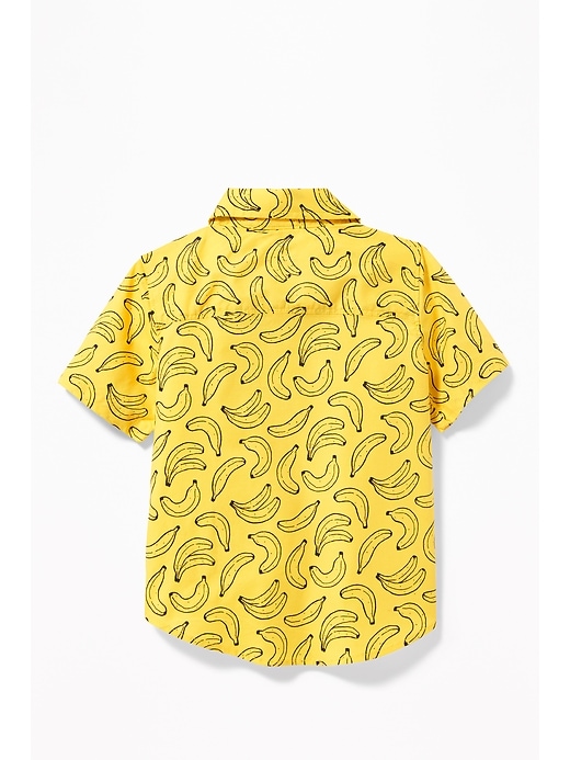 View large product image 2 of 4. Built-In Flex Banana-Print Shirt for Toddler Boys