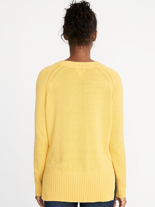 Image number 2 showing, Rib-Knit Trim Crew-Neck Sweater for Women