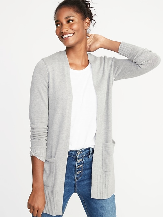 Open-Front Long-Line Sweater for Women 