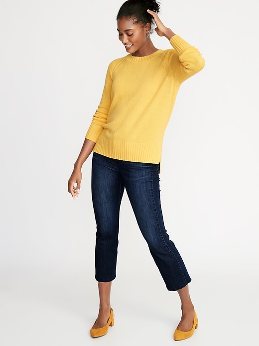 Image number 3 showing, Rib-Knit Trim Crew-Neck Sweater for Women