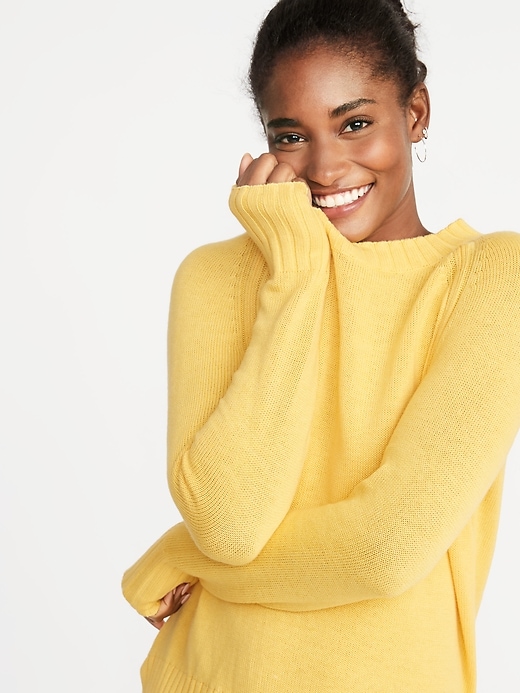 Image number 4 showing, Rib-Knit Trim Crew-Neck Sweater for Women