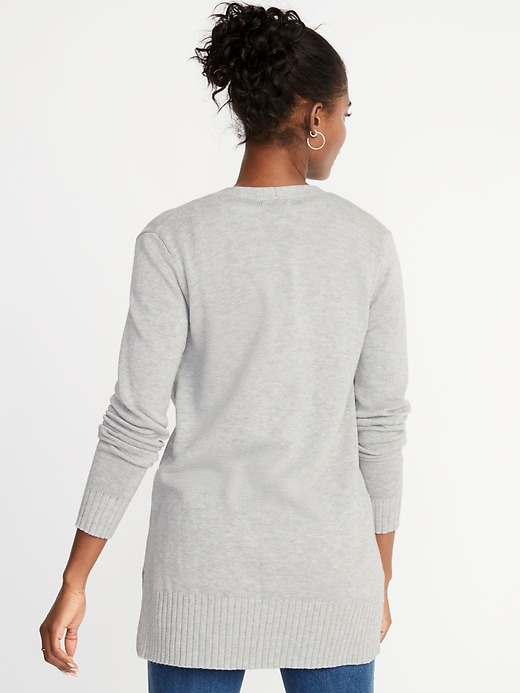 Image number 2 showing, Open-Front Long-Line Sweater for Women