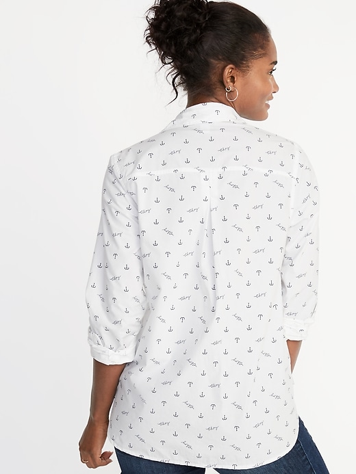 Image number 2 showing, Anchor-Print Classic Shirt for Women