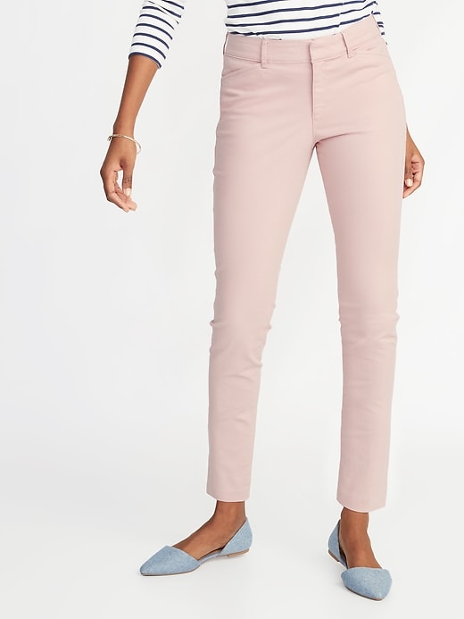 View large product image 1 of 2. Mid-Rise Pixie Chino Ankle Pants for Women