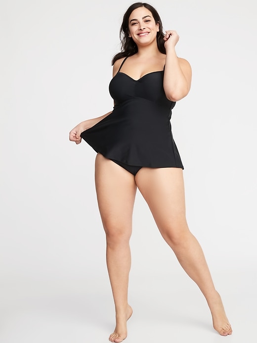 Image number 3 showing, Bandeau Underwire Plus-Size Tankini Swim Top