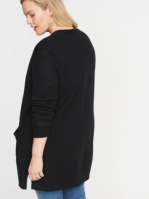 Image number 2 showing, Long-Line Plus-Size Open-Front Sweater