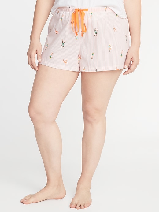 View large product image 1 of 2. Printed Poplin Plus-Size Sleep Boxers - 3.5-inch inseam