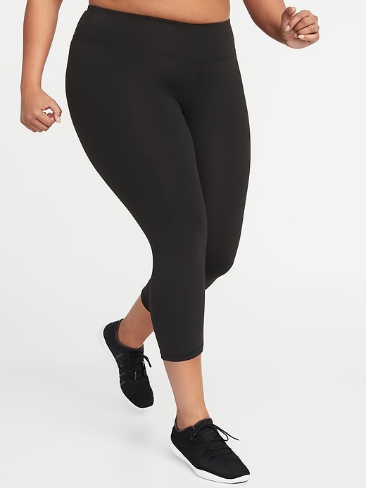 View large product image 1 of 3. High-Waisted PowerPress Plus-Size Crop Leggings