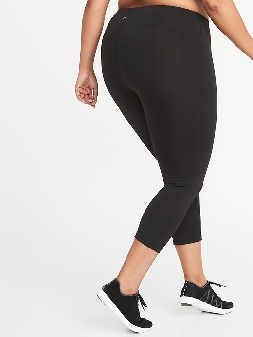 View large product image 2 of 3. High-Waisted PowerPress Plus-Size Crop Leggings