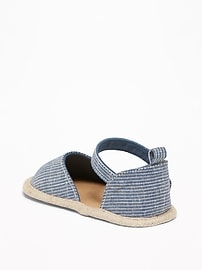 View large product image 3 of 4. Chambray Railroad-Stripe Espadrilles for Baby