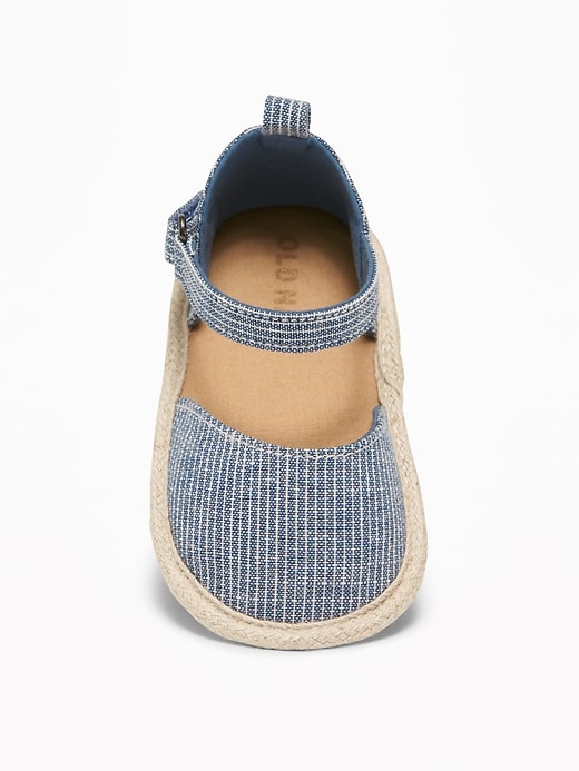 View large product image 2 of 4. Chambray Railroad-Stripe Espadrilles for Baby