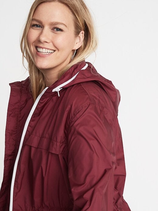 Water-Resistant Plus-Size Hooded Windbreaker | Old Navy