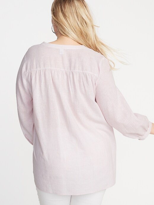 Image number 2 showing, Striped Linen-Blend Plus-Size Tunic