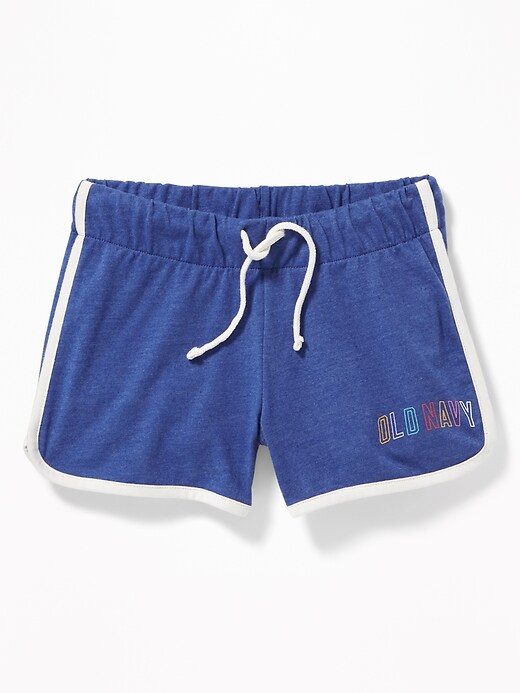 View large product image 1 of 3. Logo-Graphic Dolphin-Hem Cheer Shorts For Girls