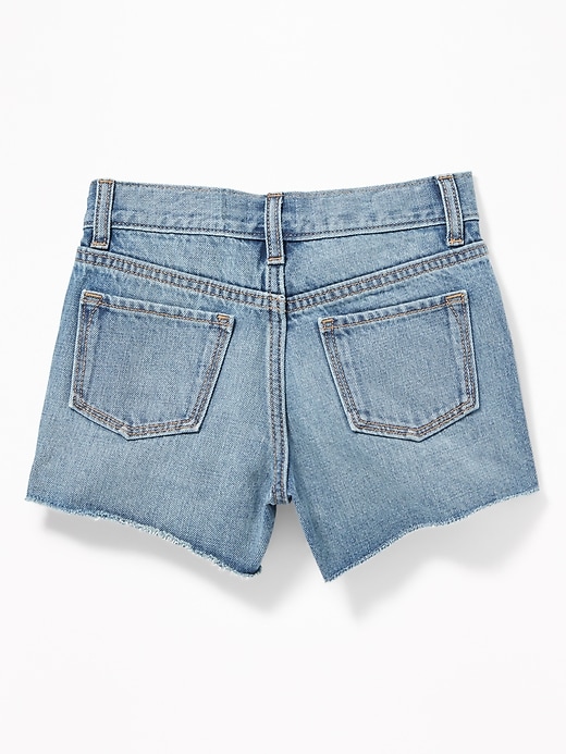 View large product image 2 of 3. High-Waisted Distressed Button-Fly Cut-Off Jean Shorts for Girls